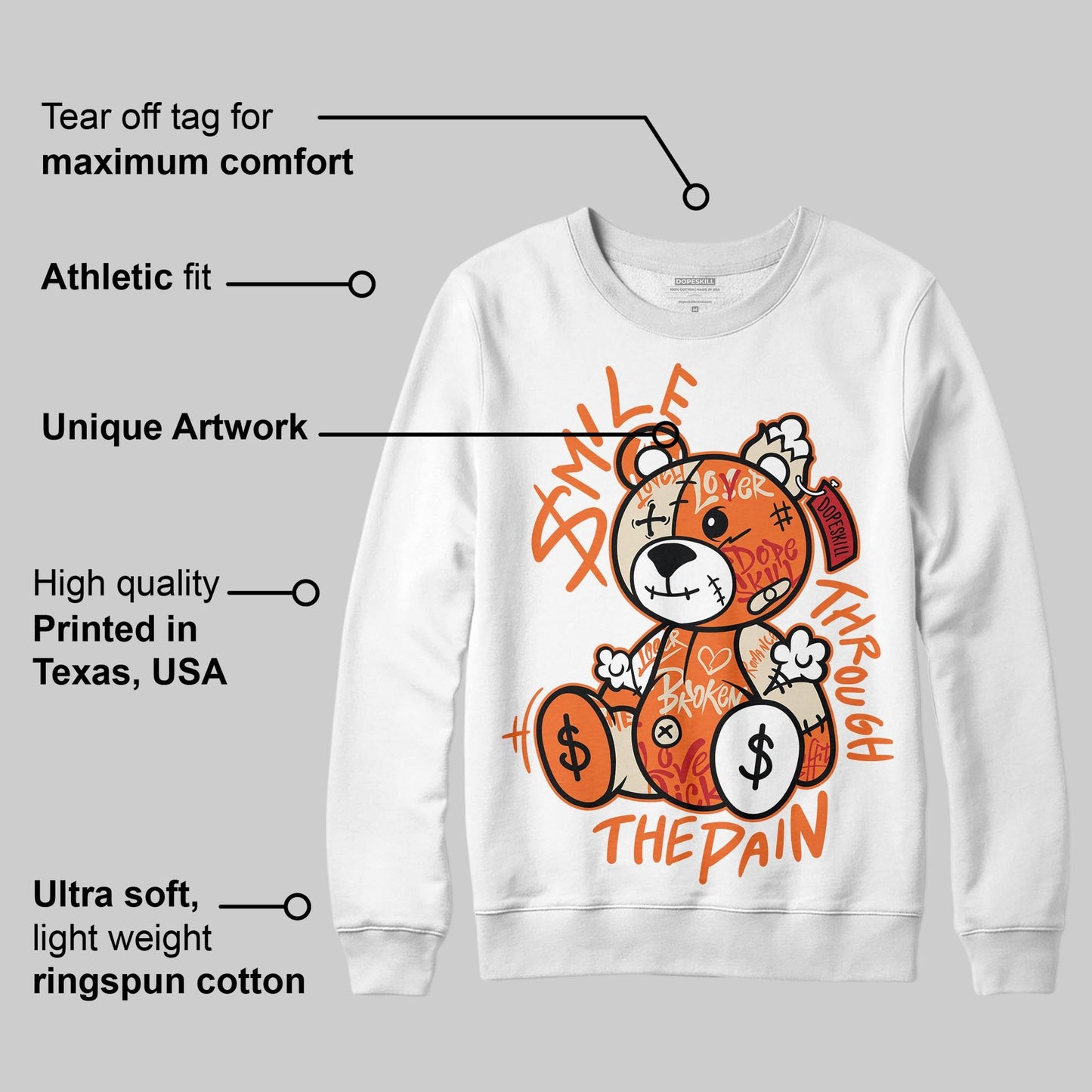 Starfish 3s DopeSkill Sweatshirt Smile Through The Pain Graphic