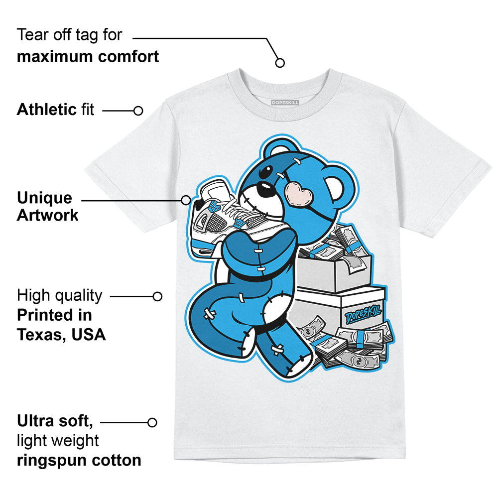 Military Blue 4s DopeSkill T-Shirt Bear Steals Sneaker Graphic