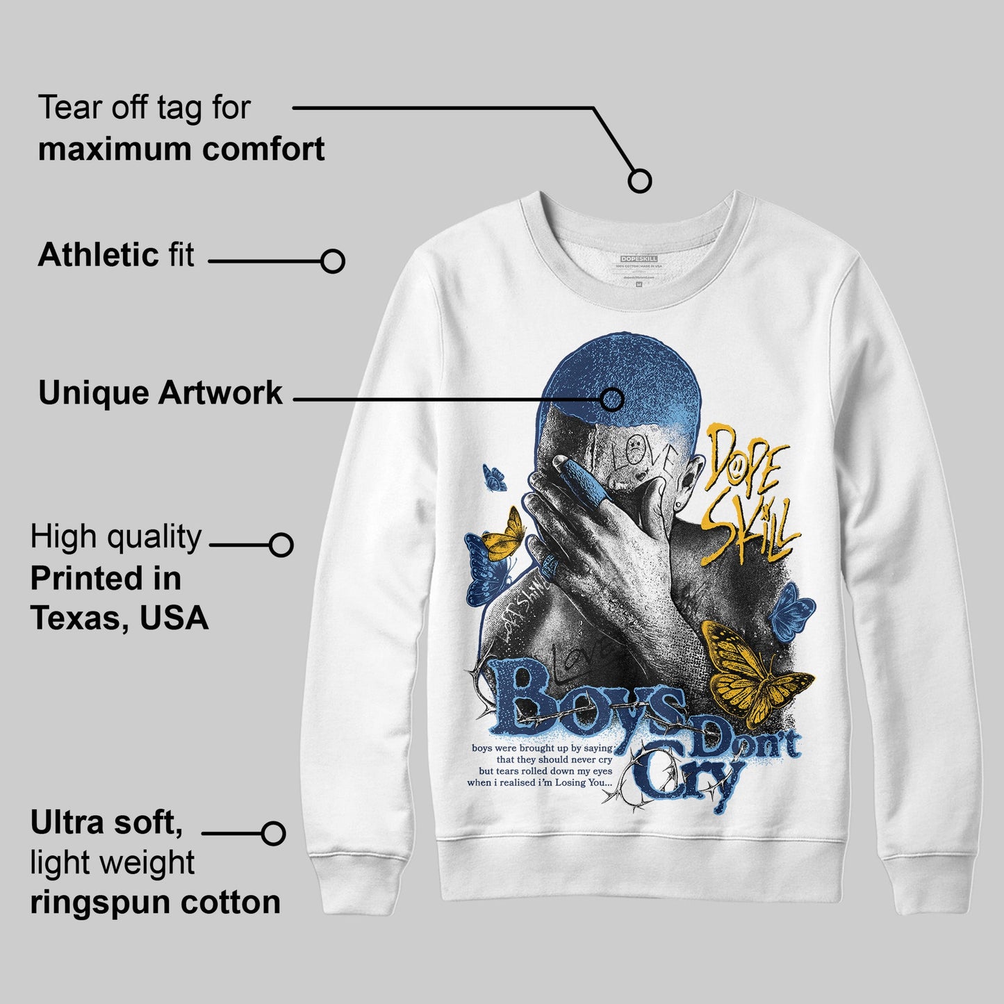Retro Dunk From Above 4s DopeSkill Sweatshirt Boys Don't Cry Graphic