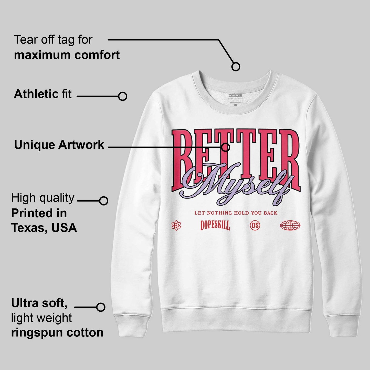 Peanut Butter Jelly 5s DopeSkill Sweatshirt Better Myself Graphic