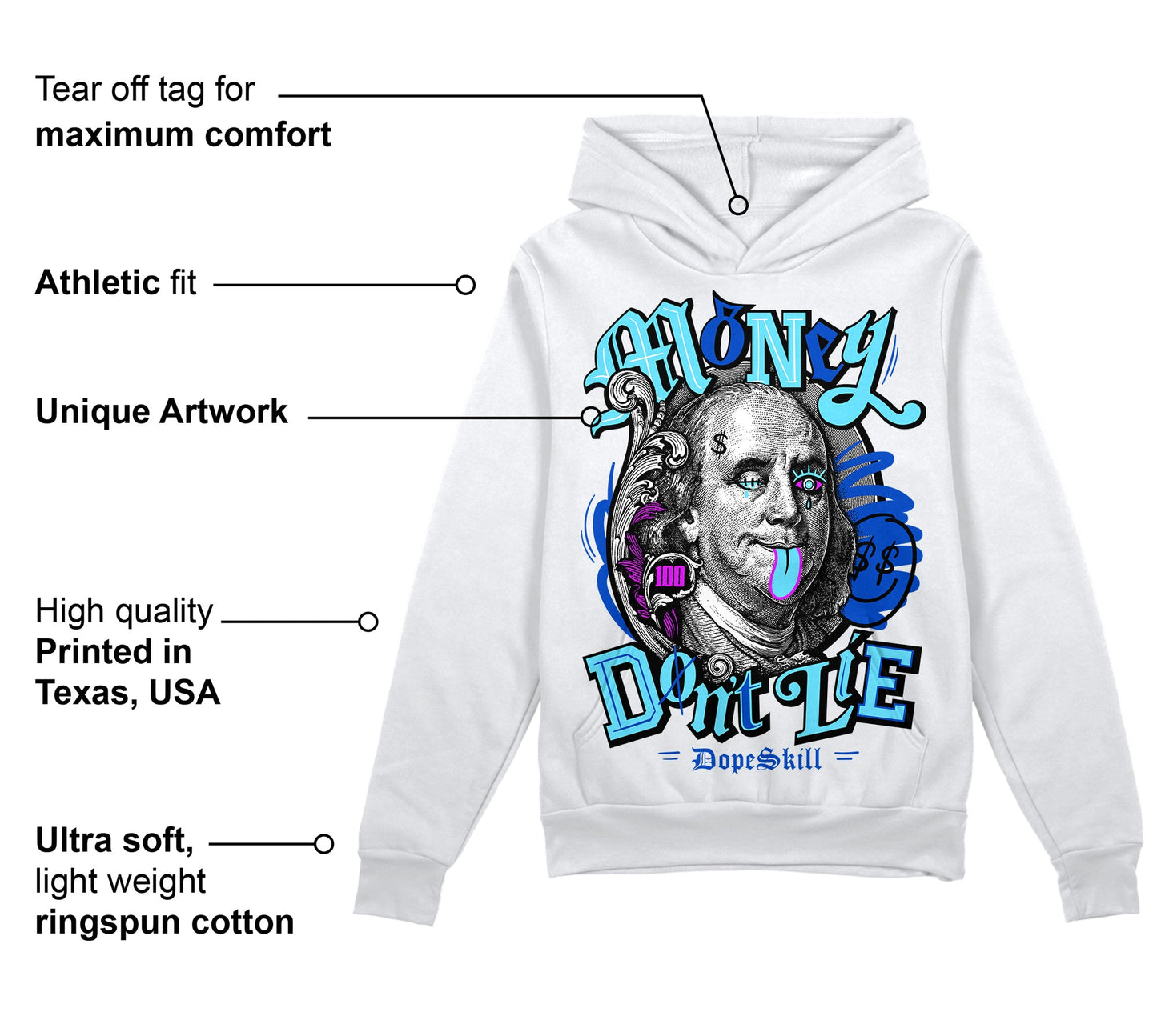 SB Dunk Argon DopeSkill Hoodie Sweatshirt Money Don't Lie Graphic