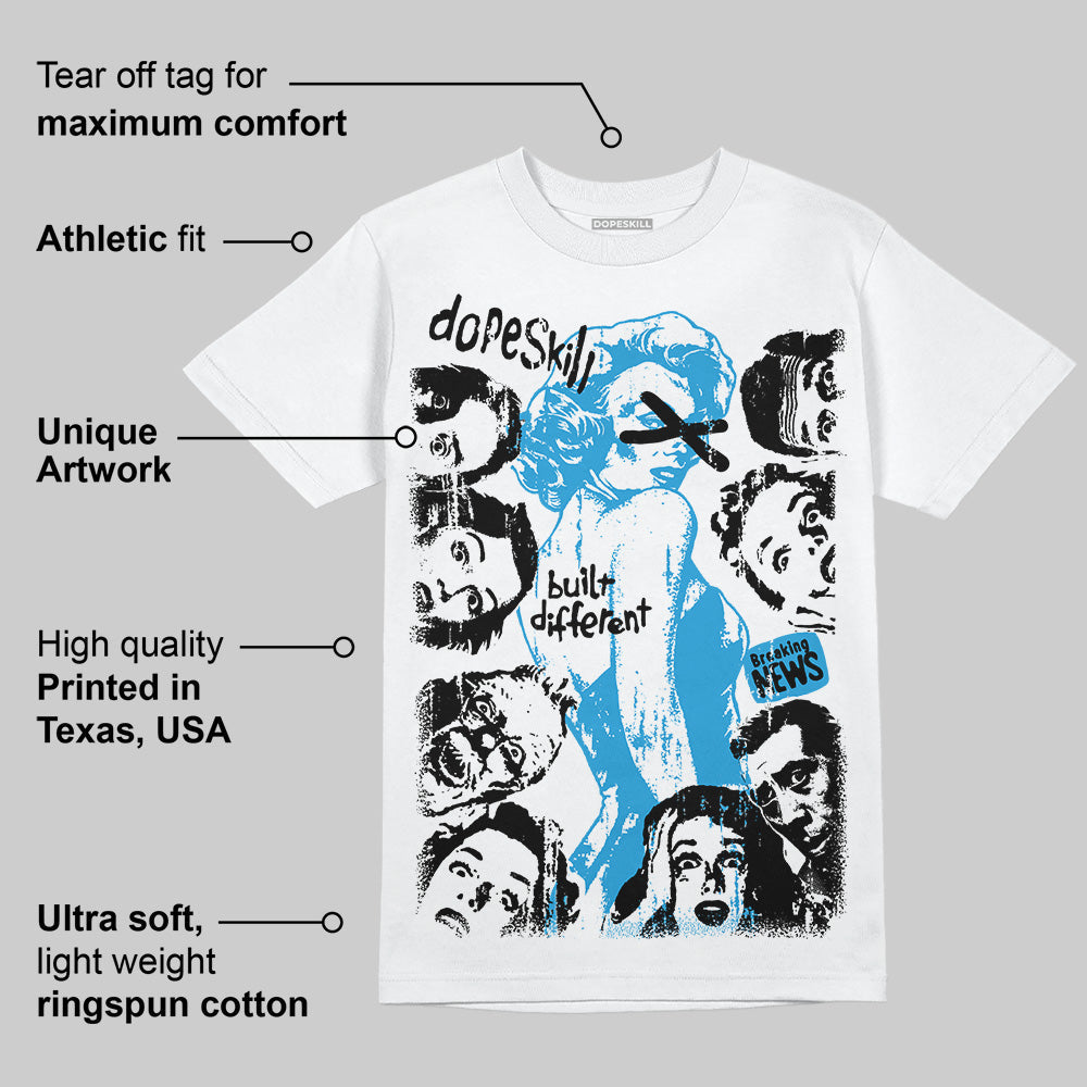 Military Blue 4s DopeSkill T-Shirt Built Different Graphic