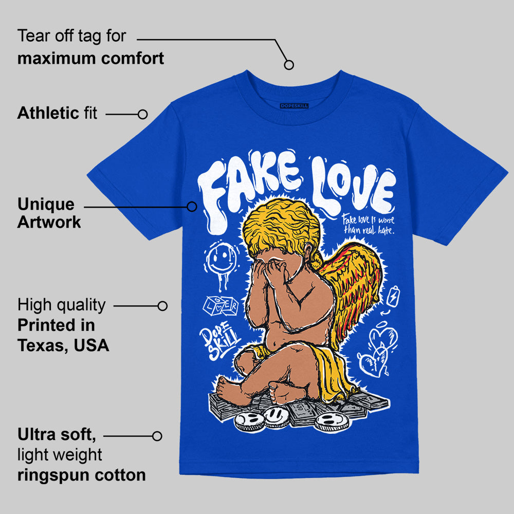 Royal Blue Collection DopeSkill Royal Blue T-shirt False Love Graphic