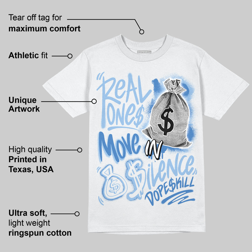 Women's Runner Sneaker Light Blue DopeSkill T-Shirt Real Ones Move In Silence Graphic