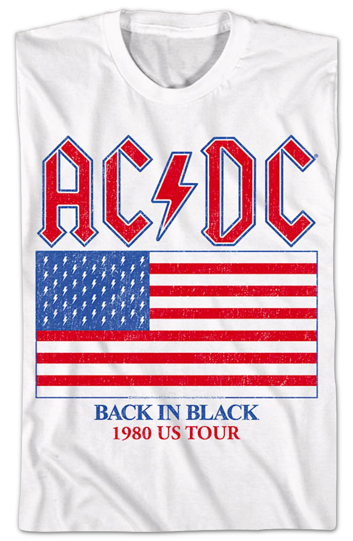 Back In Black 1980 US Tour ACDC T-Shirt