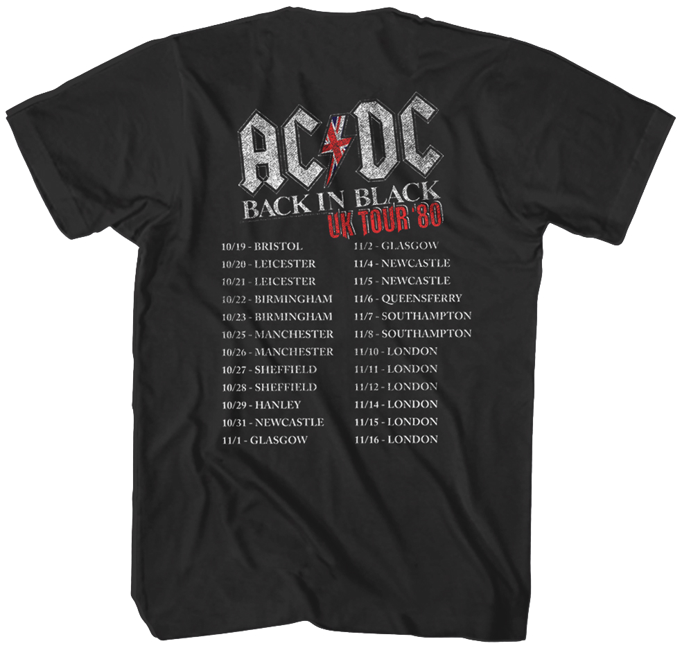 Back In Black UK Tour ACDC T-Shirt