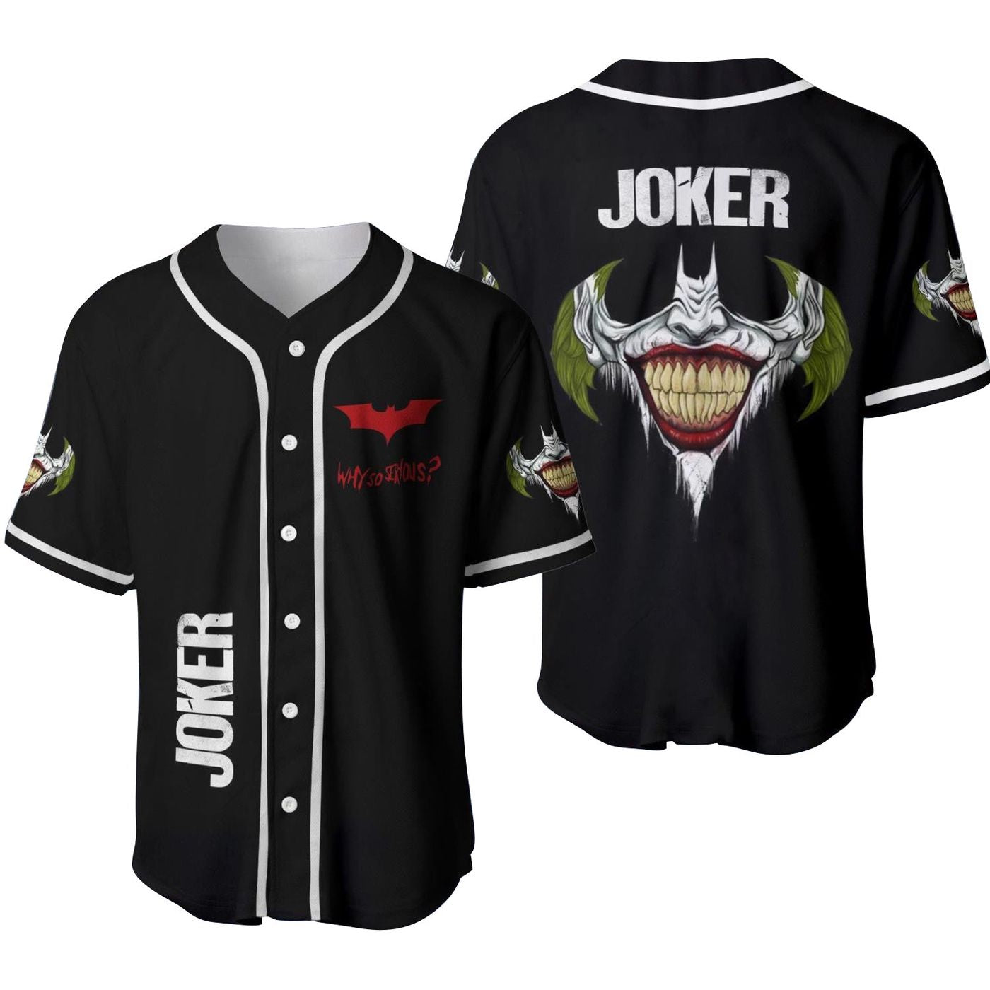 Batman Joker Why So Serious Horror Baseball Jersey - Gift for Men Women - Gift for Men Women - lylyprint.com