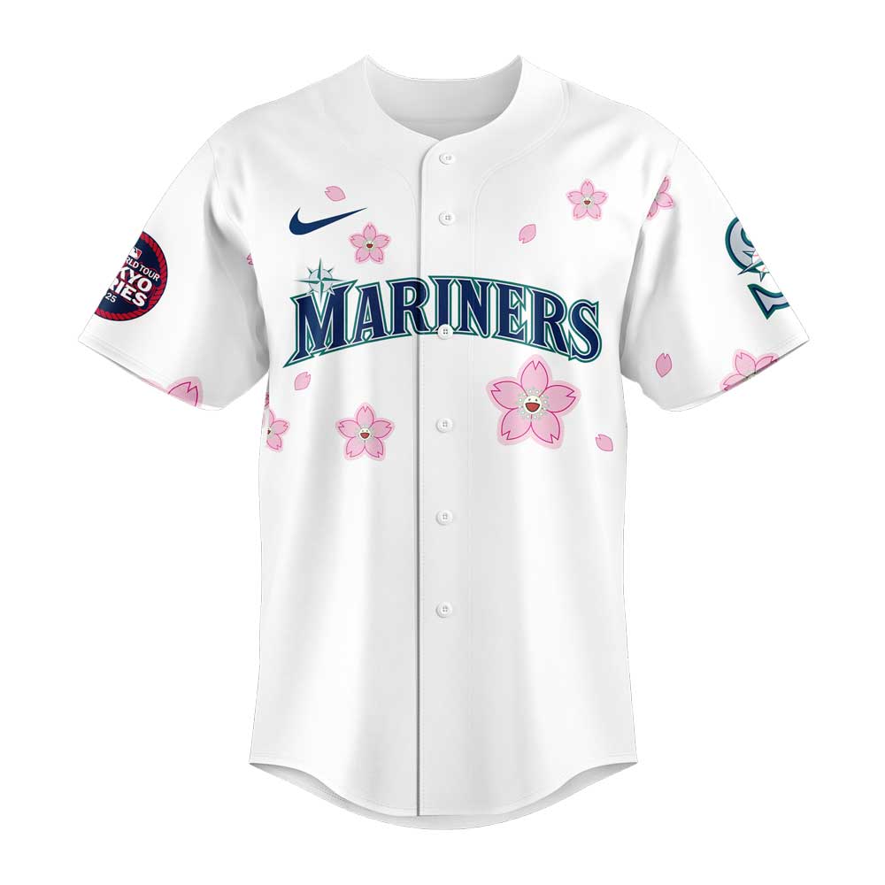 Comfimerch Seattle Mariners Takashi Murakami x MLB World Tour Tokyo White Personalized New Baseball Jersey For Fan - Comfimerch