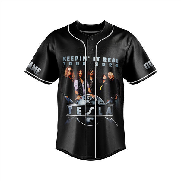 Comfimerch Tesla Keepin' It Real Tour 2024 Baseball Jersey For Fans - Comfimerch