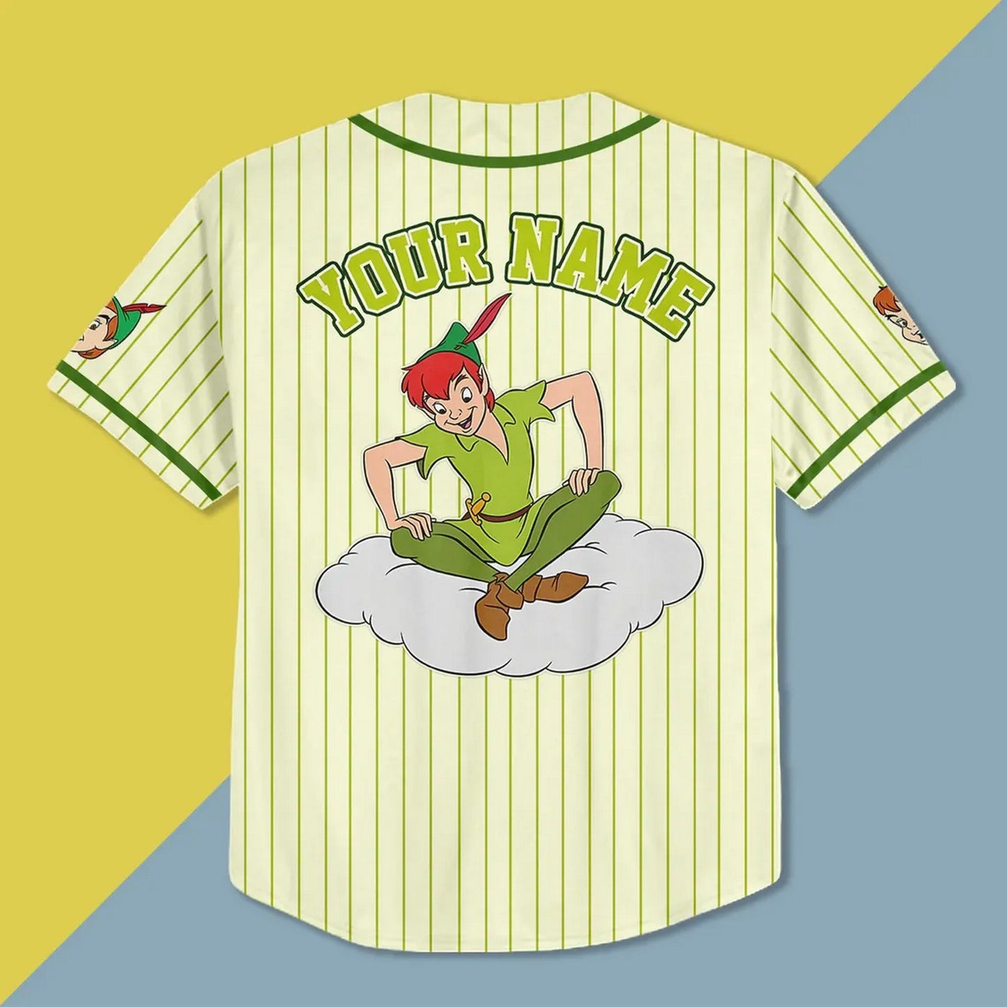 Custom Name And Number Disney Peter Pan Baseball Jersey