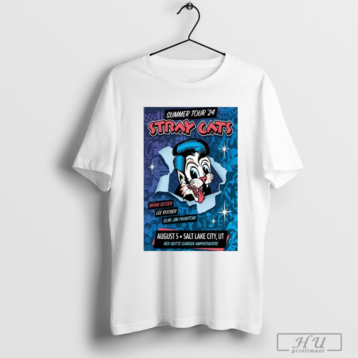Summer Tour 2024 Stray Cats August 5 Salt Lake City, UT Poster T-Shirt