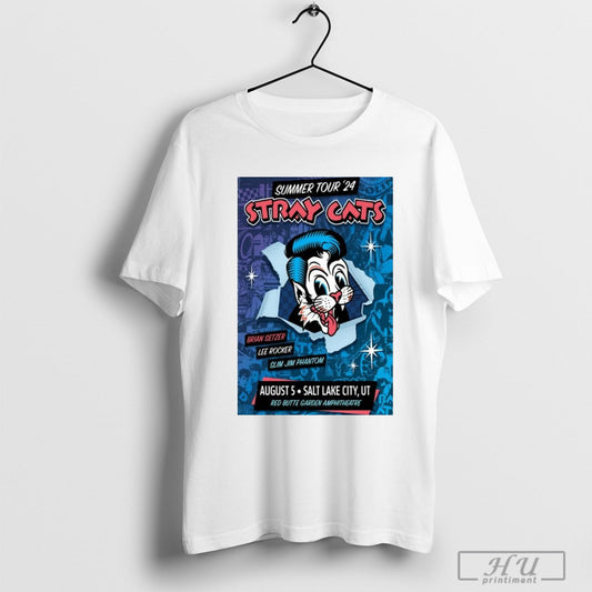 Summer Tour 2024 Stray Cats August 5 Salt Lake City, UT Poster T-Shirt
