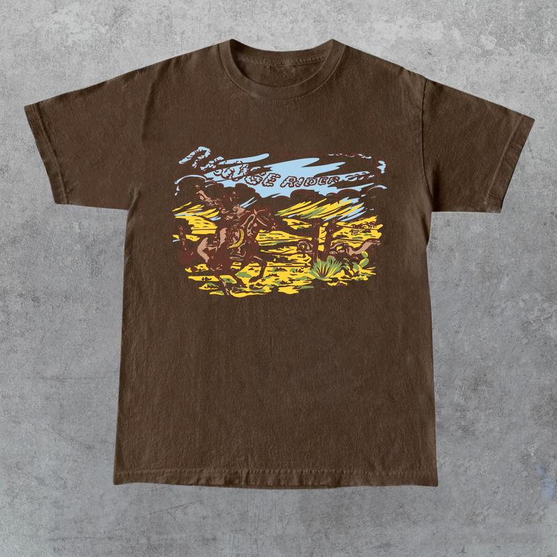 Vintage Ranger Rider 90s T-Shirt, Vintage Country Shirt, Wester Unisex Retro Tee, Cotton Washed Shirt, Wild West Gift, Vintage Tee