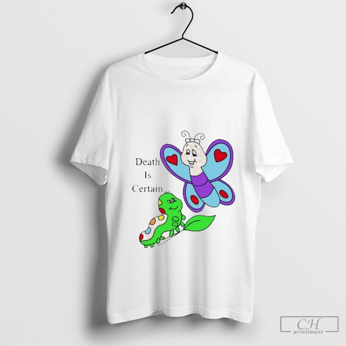 Tastefullindy Wearing Omighty Death Is Certain Graphic t-shirt