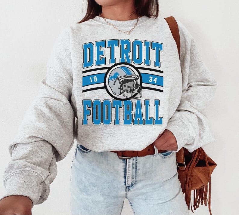 Vintage Detroit Football Crewneck Sweatshirt T-Shirt, Lions Sweatshirt, Retro Detroit Football Sweatshirt, Detroit Fan Gift