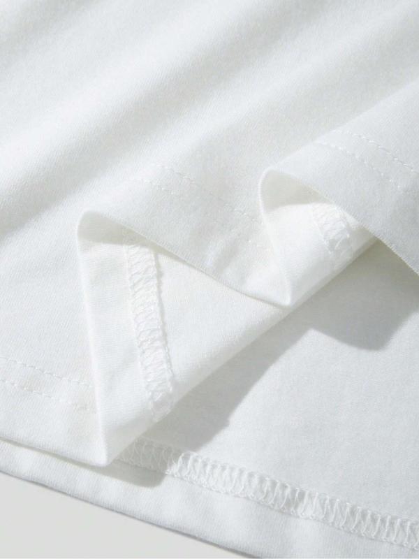 Men's Landscape & Letter Print Drop Shoulder Graphic Tee, Regular Fit Casual Short Sleeve Round Neck T-shirt, Fashion Men's Summer Top for Daily Wear