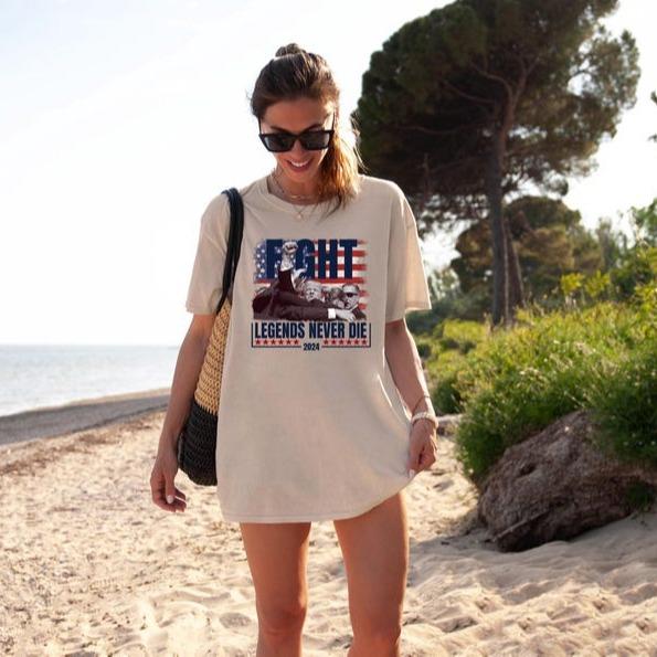 Trum Shooting Shirt, Trum Assassination Trum T-Shirt, Legends Never Die, Conservative Patriotic, Fight For America Shirt, Full Colors, Full Sizes, Fo