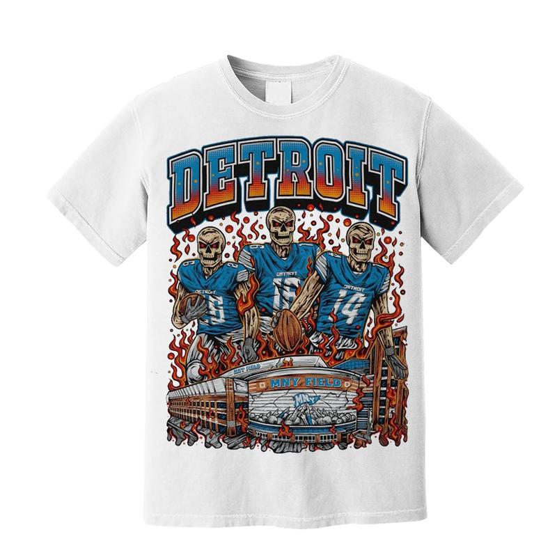 Detroit City Football Graphic T-Shirt - Limited Edition, Detroit Football Shirt, Deadman's Football, Perfect for Fans of Detroit Menswear Top