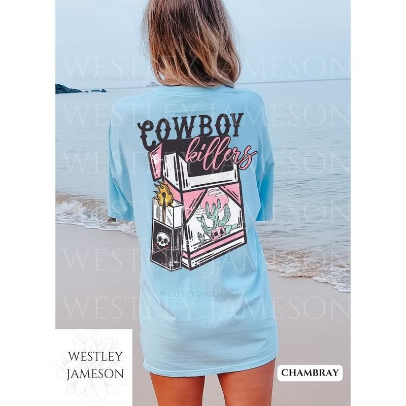 Vintage Inspired Shirt, Cowboy Killers, Western Tee, Cowboy Skull Tee, Western Graphic T-shirt, sweater and Hoodie 2 sides