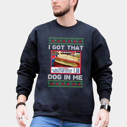 I Got That Dog in Me Ugly Christmas Sweater - Costco Kirkland Signature Holiday Party, Unisex Classic Cotton Sweater, Clothing for Fall and Winter