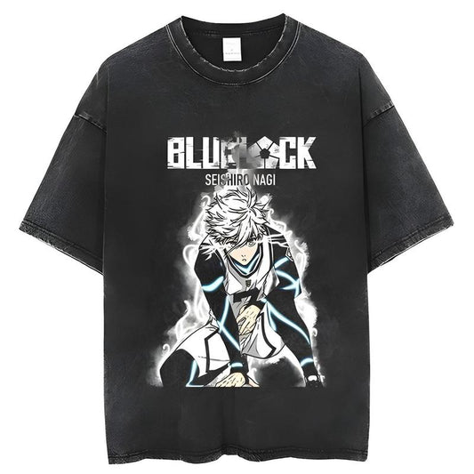 Blue Lock Vintage Anime Manga Graphic Shirt - Medium, Short Sleeve, Fitted, Crew Neck, All Seasons, Machine Washable - Menswear Top Underwear Tshirt