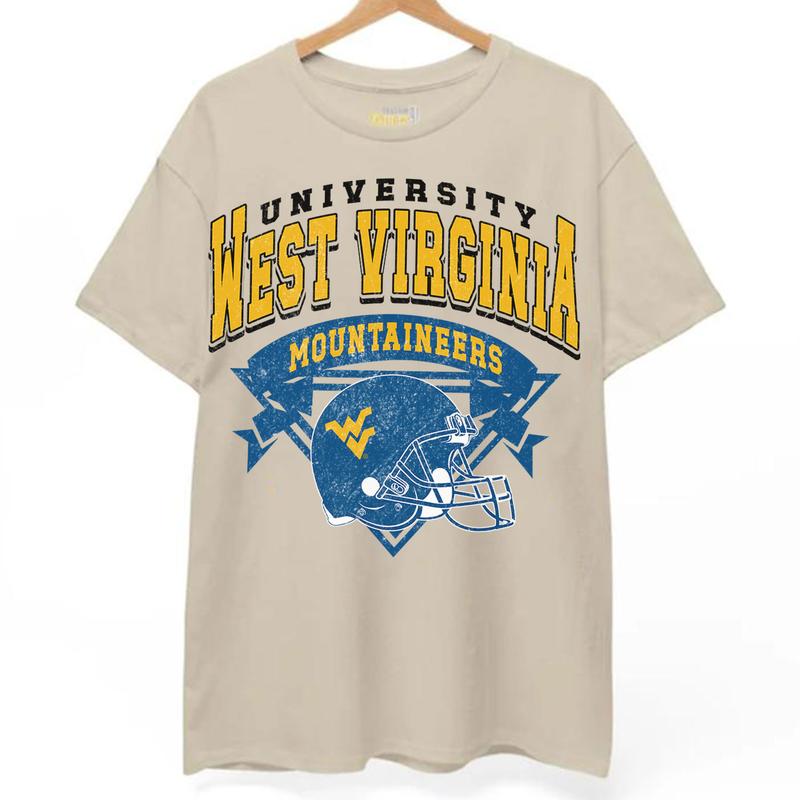 West Virginia Mountaineers Vintage Football NCAA Sweatshirt - Tshirt - Hoodie, West Virginia University Unisex Football NCAA Shirt, Unisex Vintage NCA