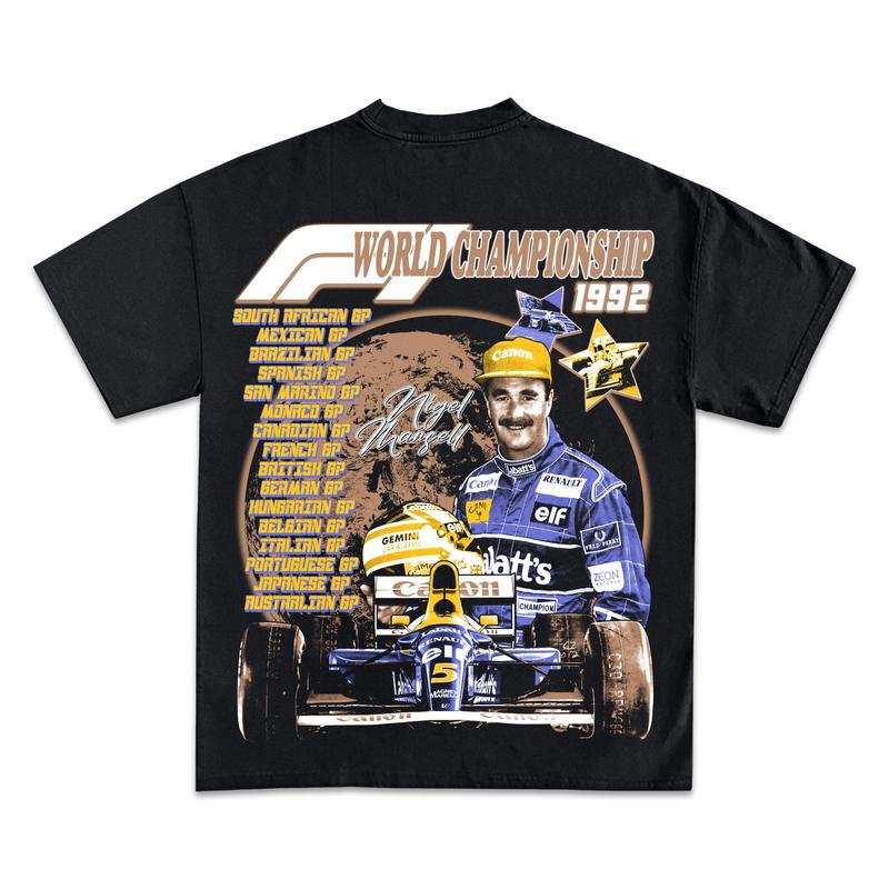 NIGEL MANSELL 1992 WORLD CHAMPION FORMULA 1 GRAPHIC T-SHIRT - STREETWEAR