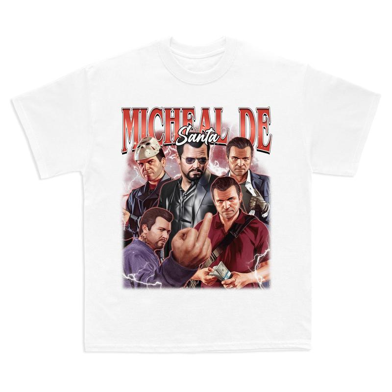 Micheal De Santa Vintage T-Shirt, Micheal De Santa GTA Shirt, Gift For Movies Lovers Casual Clothing Fabric Sweatshirts Womenswear