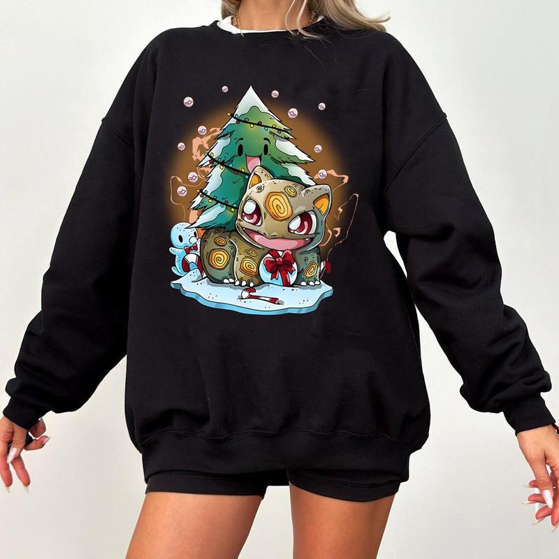 Bulbasaur Christmas Tree Sweatshirt, Bulbasaur Christmas Sweater, Anime Christmas Tree Shirt , Vintage Bulbasaur Christmas Pine Tree, Christmas Pokemo