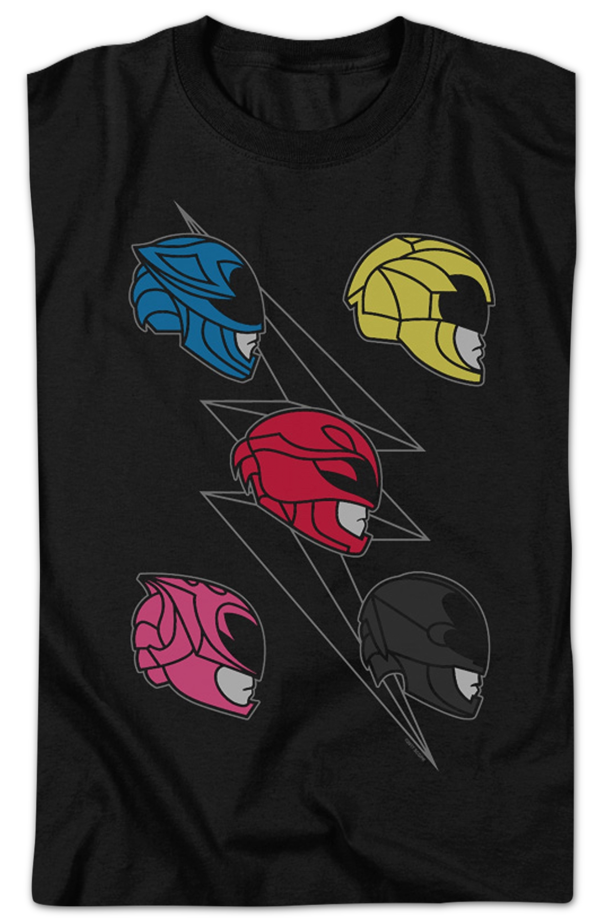 Five Helmets Mighty Morphin Power Rangers T-Shirt