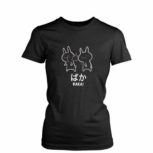 Funny Anime Baka Rabbit Slap Womens T-Shirt Tee