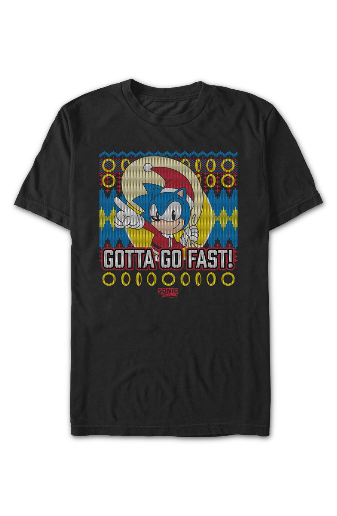 Gotta Go Fast Faux Ugly Christmas Sweater Sonic The Hedgehog T-Shirt