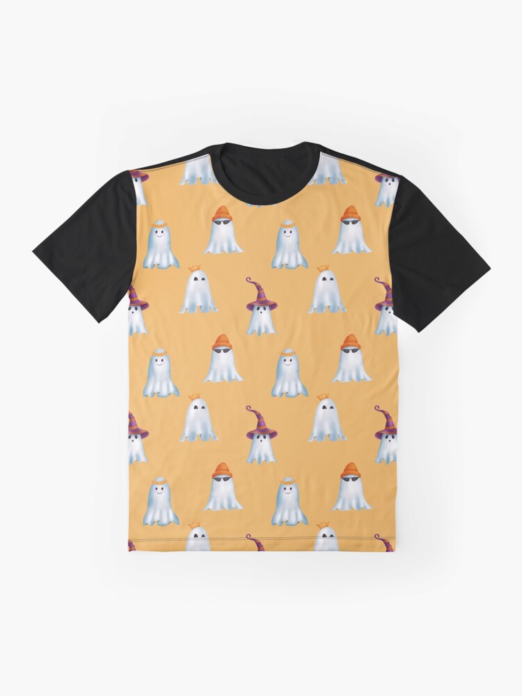 Halloween Pattern With Pretty Ghost Graphic T-Shirt
