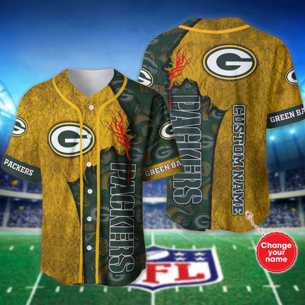 Green Bay Packers Personalized Baseball Jersey Fan Gifts - lylyprint.com