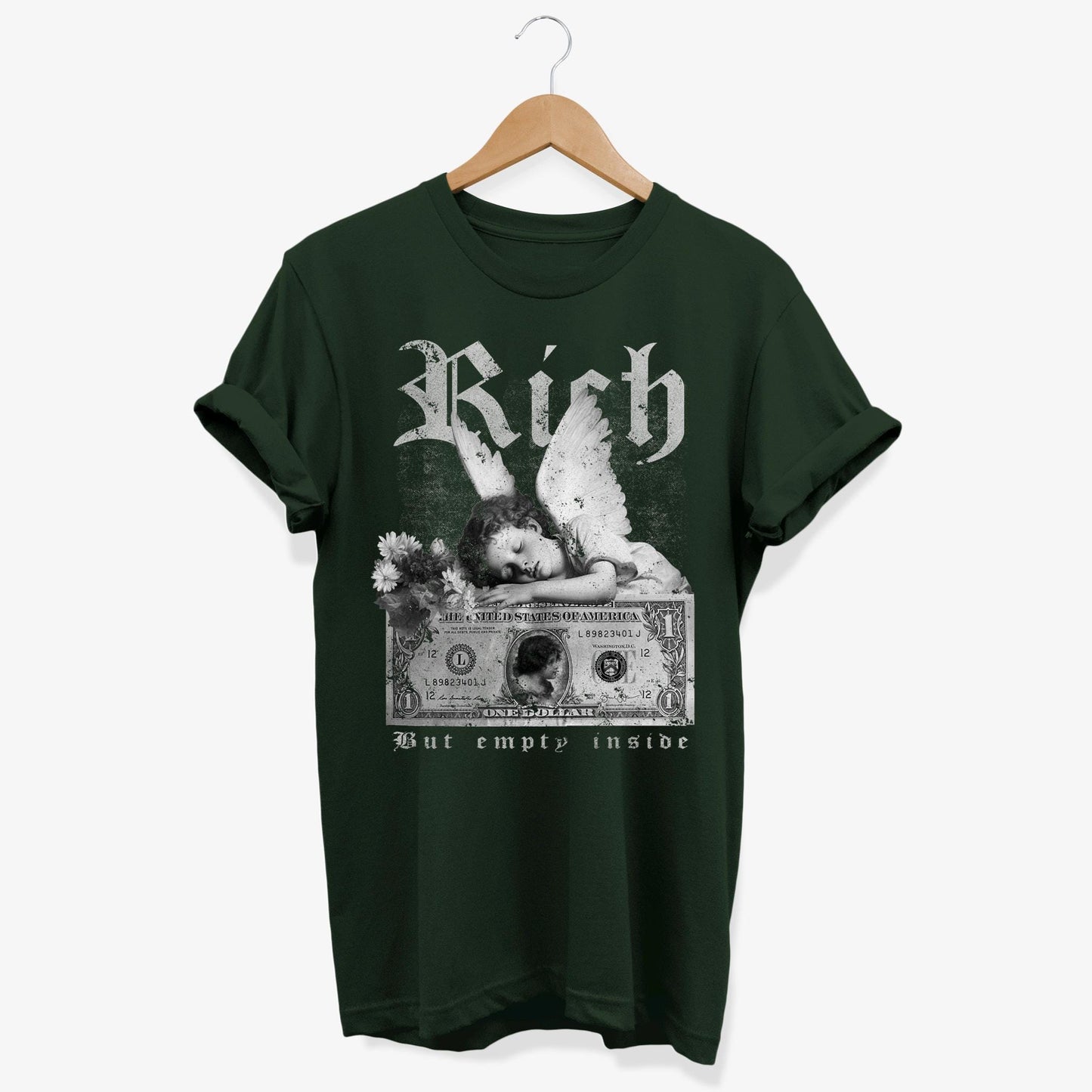 Grunge Aesthetic Emotional Angel T-shirt | Angelcore Melancholy Graphic Tee | Urban Streetwear Renaissance Gifts
