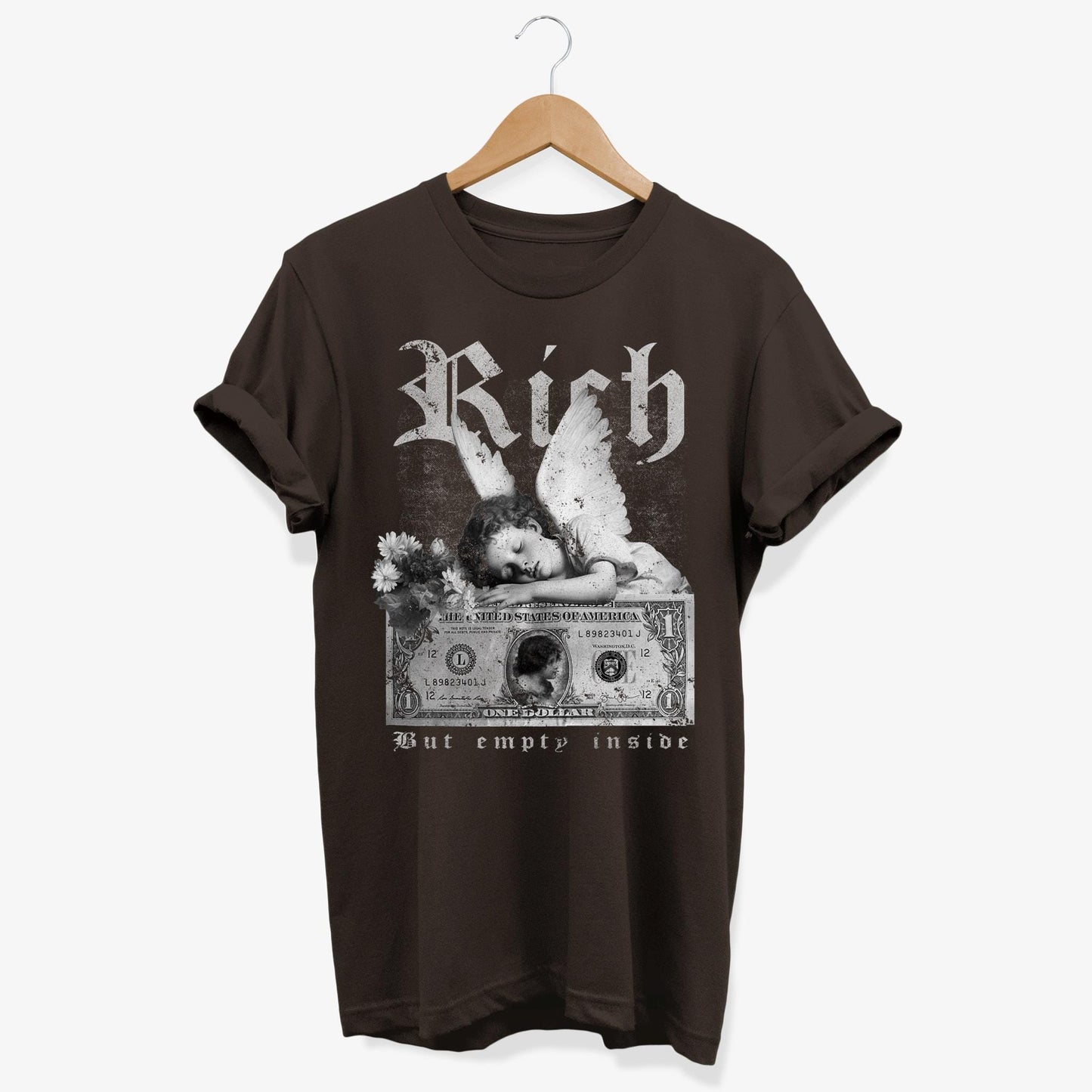 Grunge Aesthetic Emotional Angel T-shirt | Angelcore Melancholy Graphic Tee | Urban Streetwear Renaissance Gifts