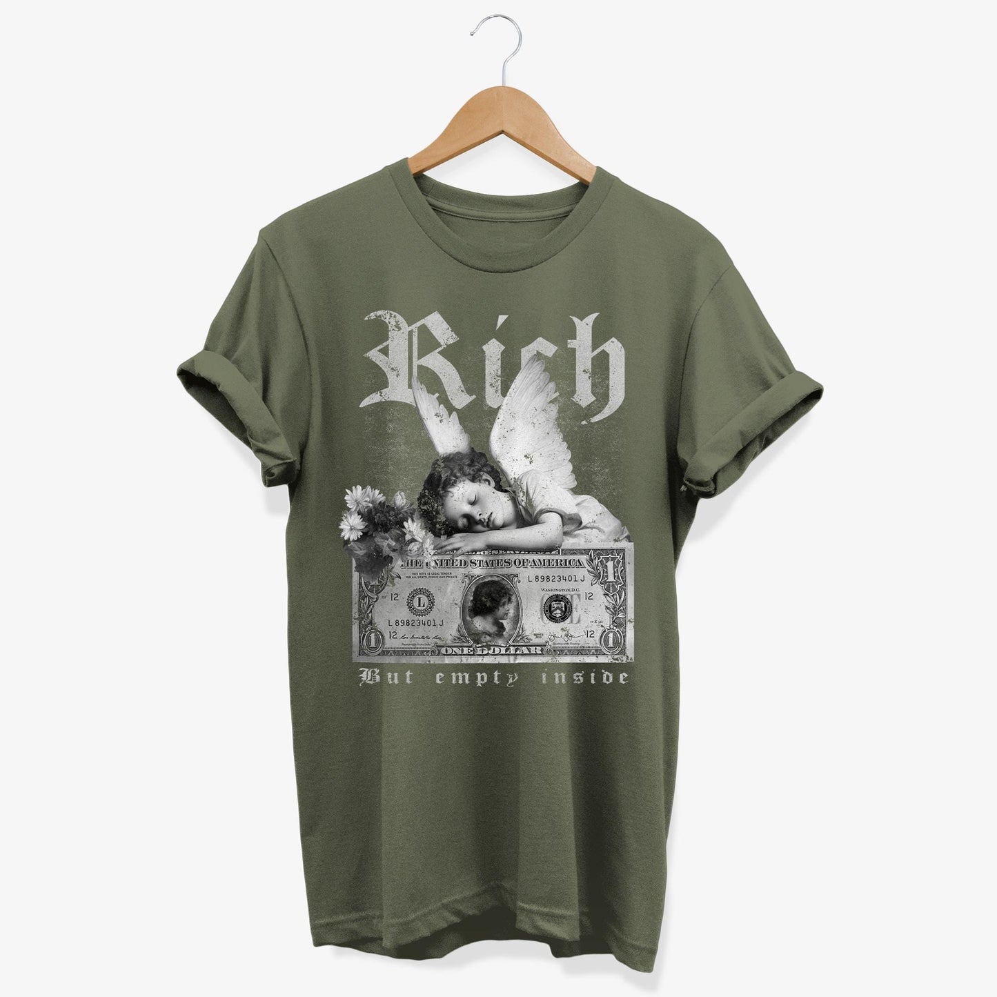 Grunge Aesthetic Emotional Angel T-shirt | Angelcore Melancholy Graphic Tee | Urban Streetwear Renaissance Gifts