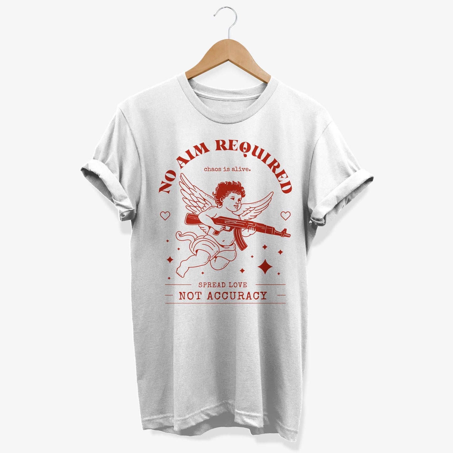 Spread Love Cupid Angel T-shirt | Quirky Valentine Angel Graphic Tee | St Valentine Day Inspirational Gift