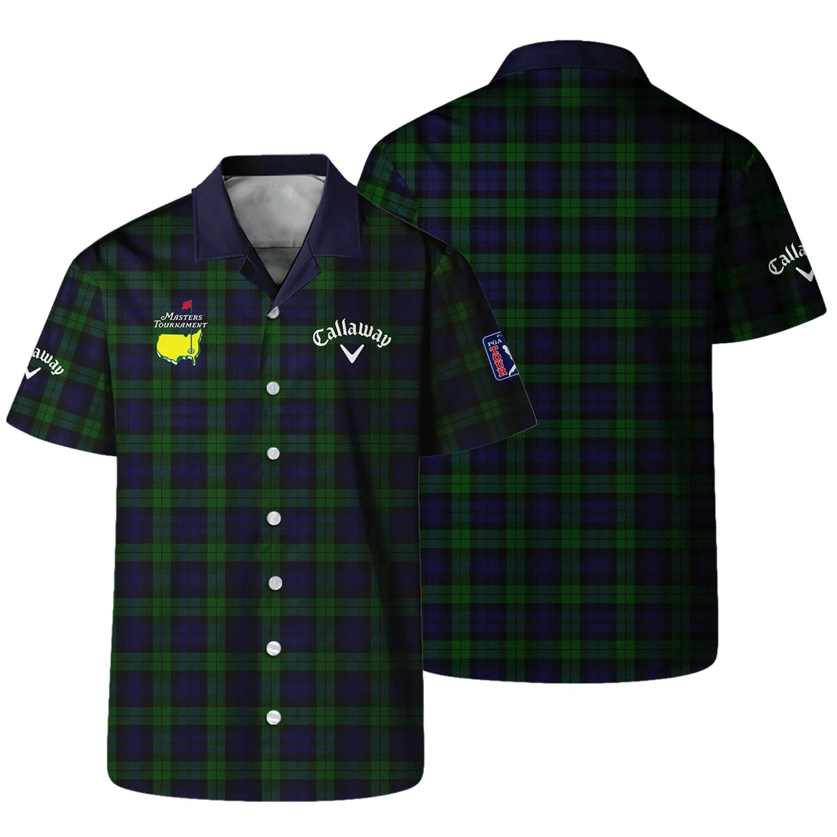 Masters Tournament Callaway Golf Hawaiian Shirt Sports Green Purple Black Watch Tartan Plaid All Over Print Oversized Hawaiian Shirt