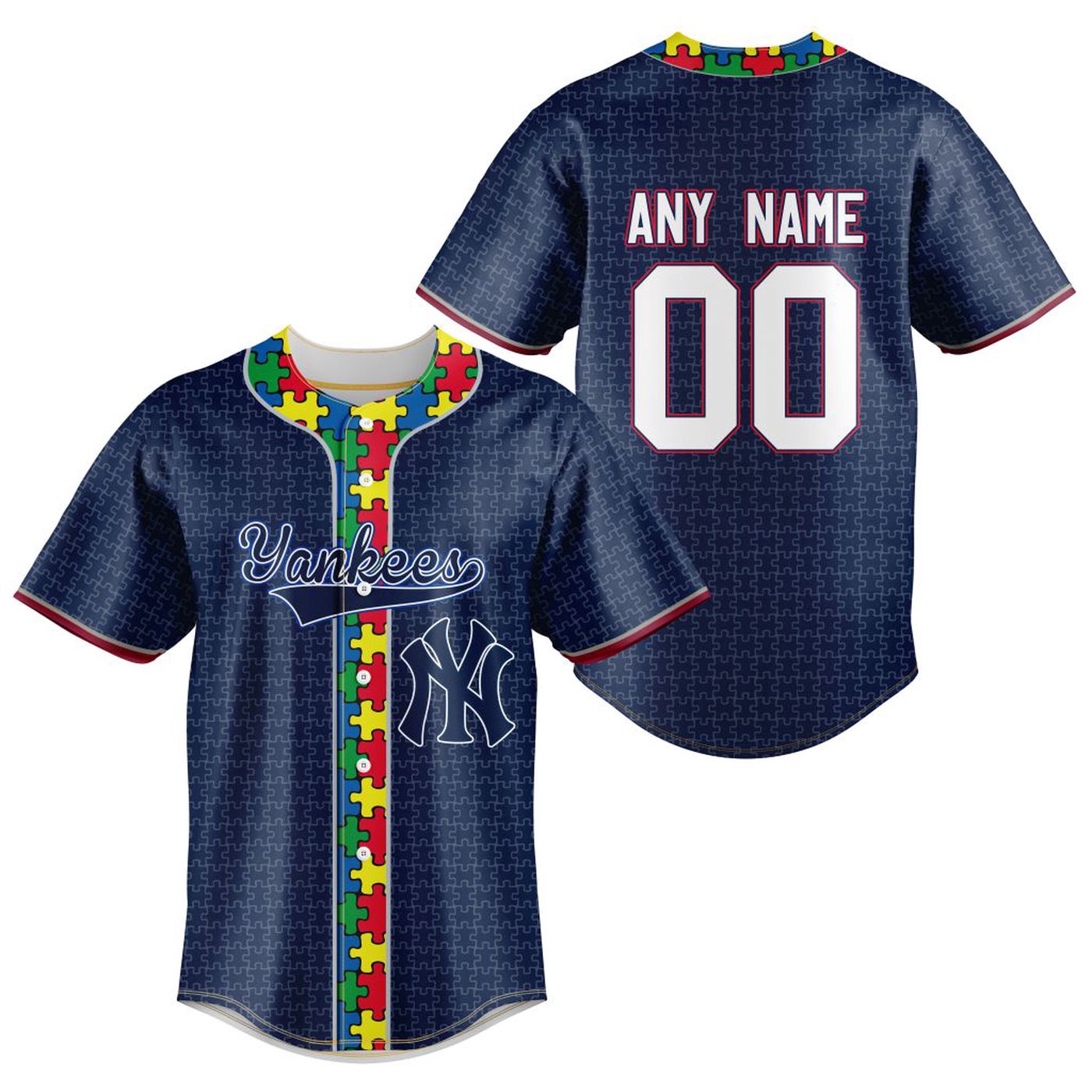 MLB NewYork Yankees Specialized Baseball Jersey Fearless Aganst Autism Gift for Men Women - Bafud