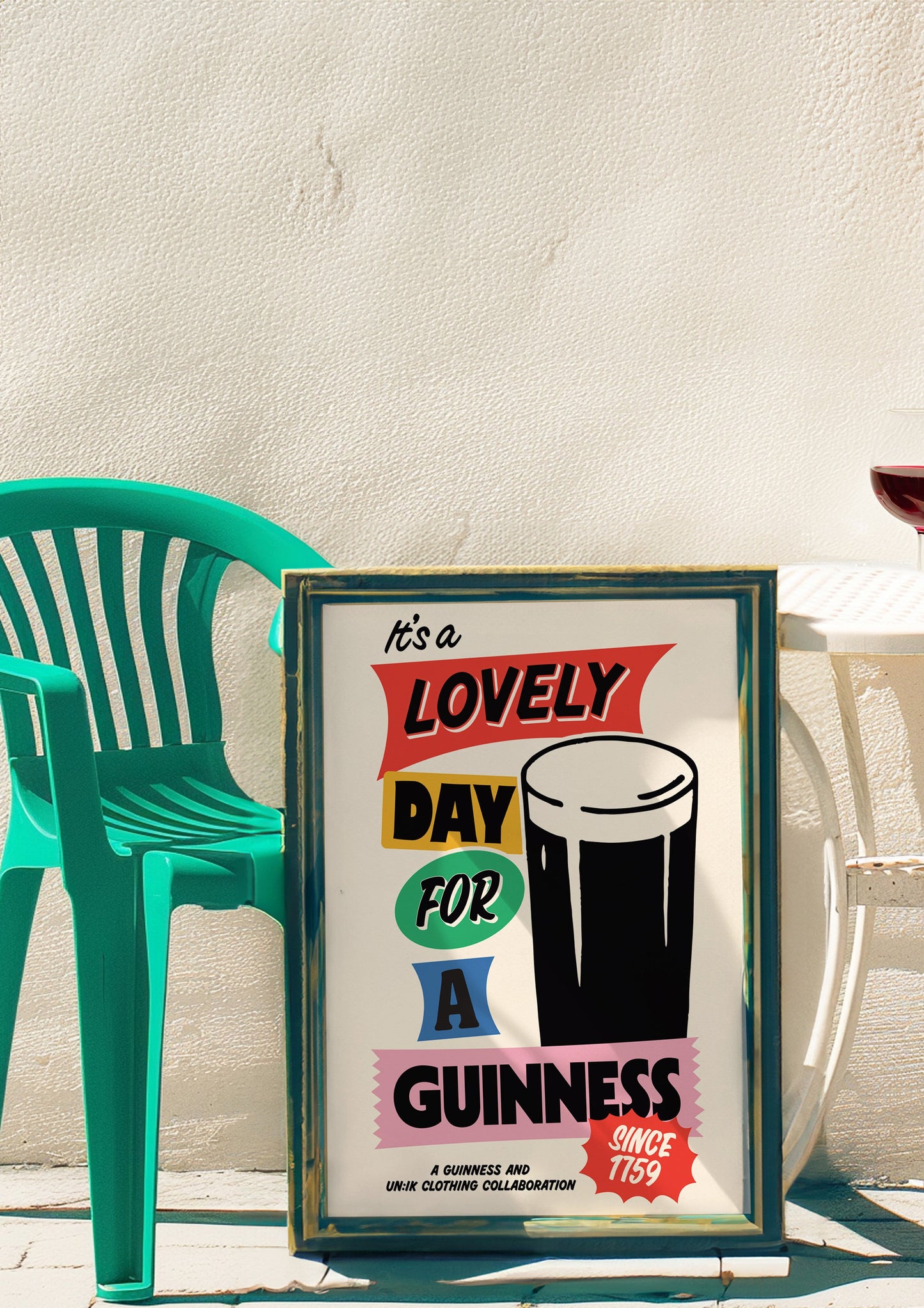 Guinness x UN:IK 'Retro' Tee & Print Bundle - Ecru