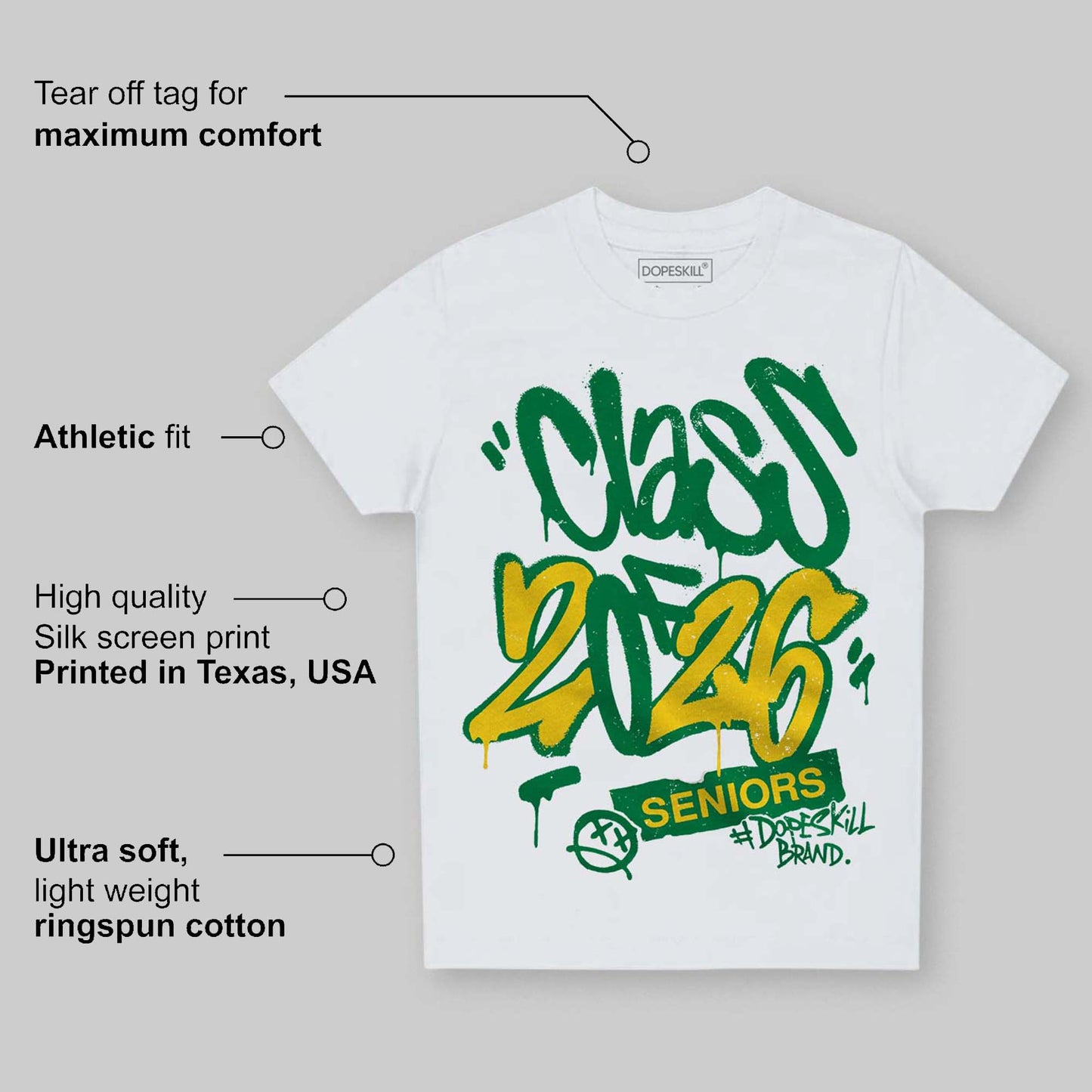 Green Collection DopeSkill Toddler Kids T-shirt Class of 2026 Graphic