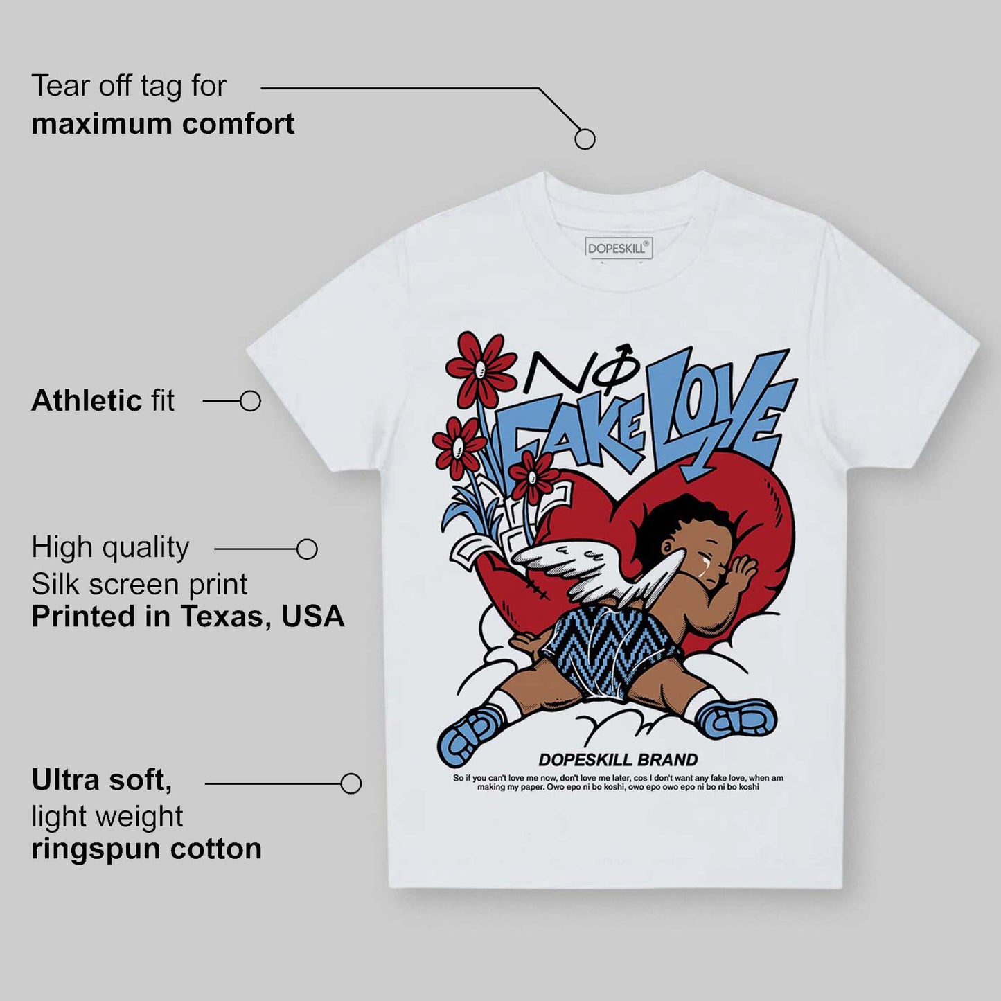 Melo 12s DopeSkill Toddler Kids T-shirt No Fake Love Graphic