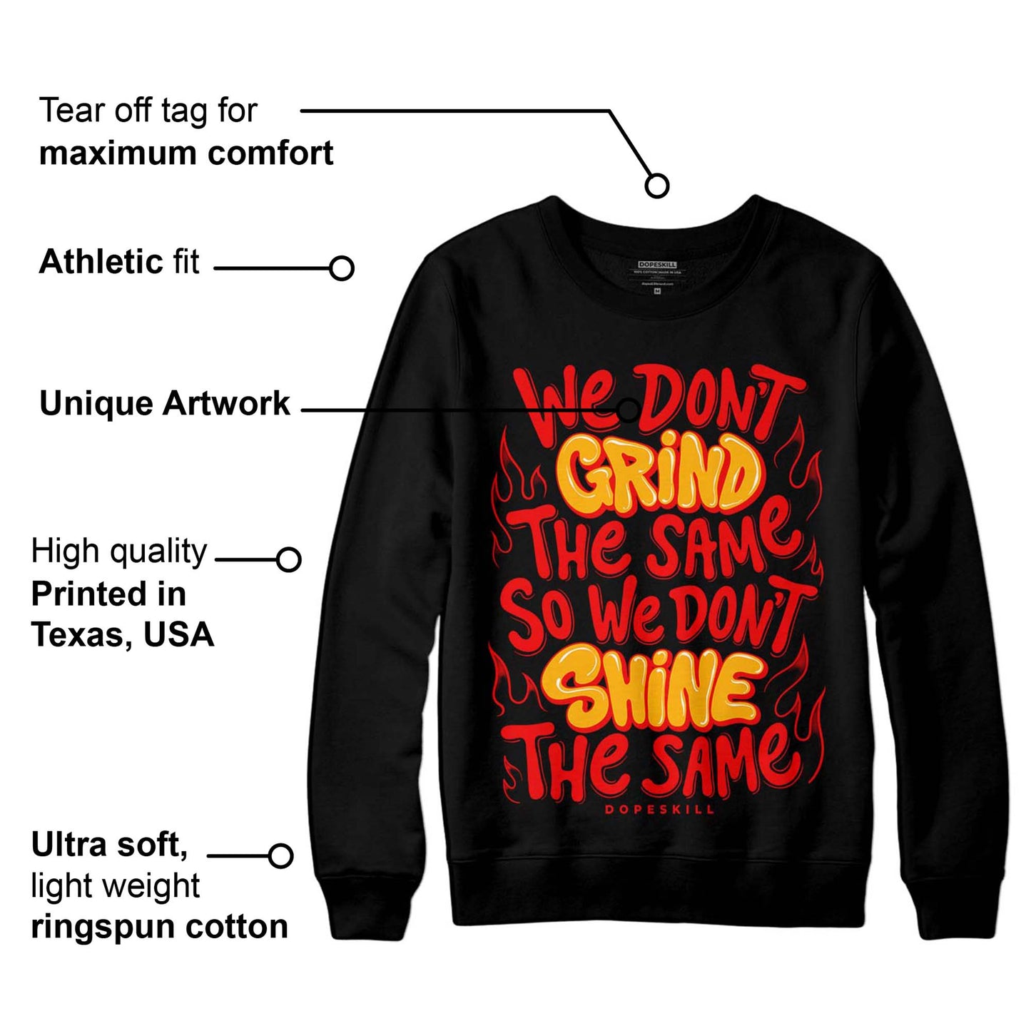 Red Collection DopeSkill Sweatshirt Grind Shine Graphic