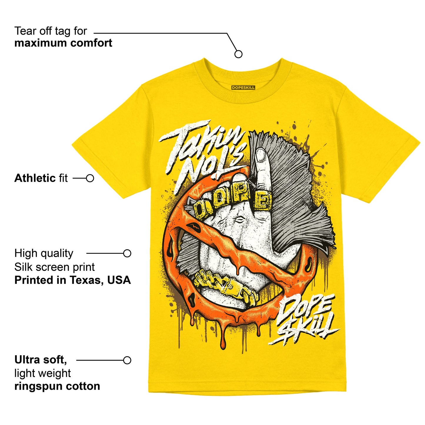 Yellow Ochre 6s DopeSkill Yellow T-shirt Takin No L's Graphic