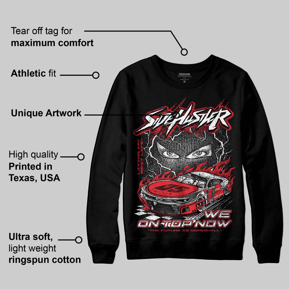 Red Collection DopeSkill Sweatshirt New Side Hustler Graphic