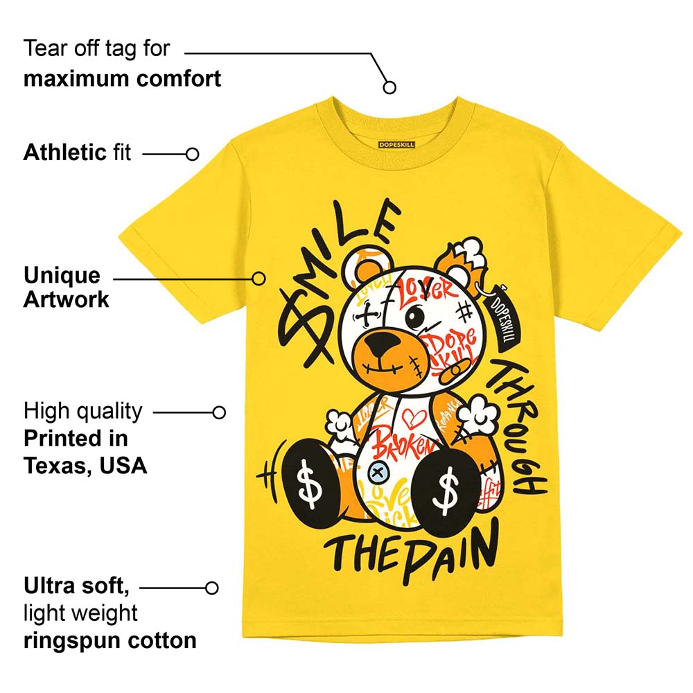 Yellow Ochre 6s DopeSkill Yellow T-shirt Smile Through The Pain Graphic
