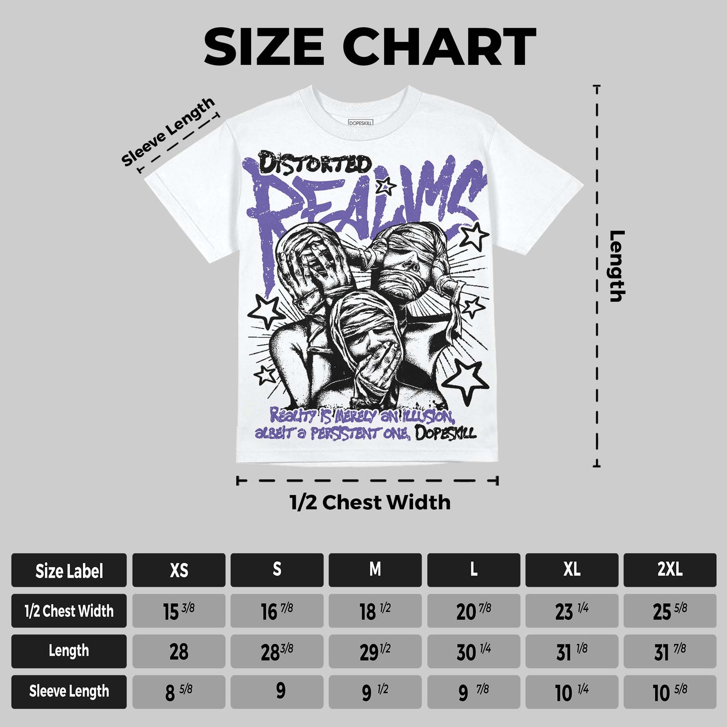 Grape 5s DopeSkill Oversize Print T-Shirt Distorted Realms Graphic