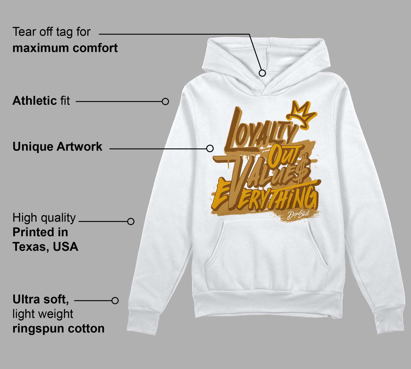 Wheat 13s DopeSkill Hoodie Sweatshirt LOVE Graphic