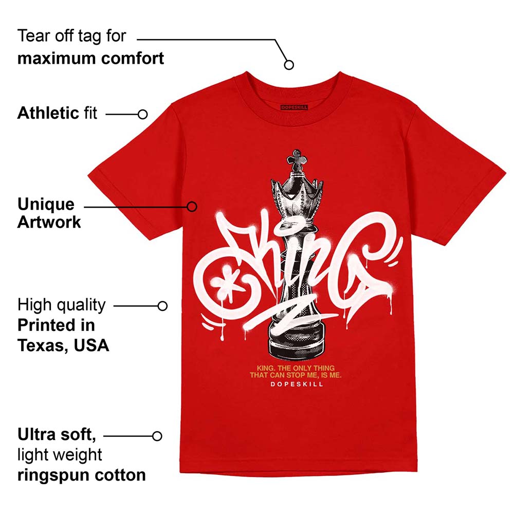 Red Collection DopeSkill Red T-shirt King Chess Graphic
